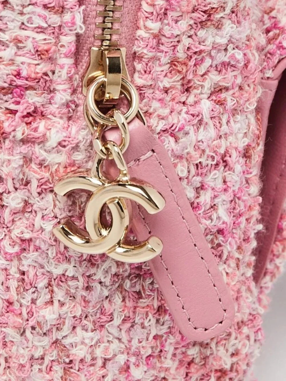 Chanel Pink/White Tweed Mini Backpack Bag - Picture 7 of 12